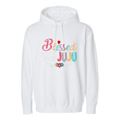 Blessed To Be Called Juju Colorful Art Garment-Dyed Fleece Hoodie