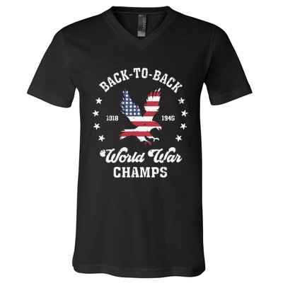 Back To Back World War V-Neck T-Shirt