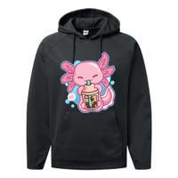 Boba Tea Bubble Tea Milk Tea Anime Axolotl Lover Gift Performance Fleece Hoodie