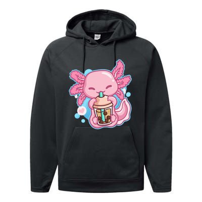 Boba Tea Bubble Tea Milk Tea Anime Axolotl Lover Gift Performance Fleece Hoodie