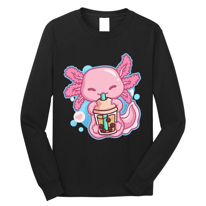 Boba Tea Bubble Tea Milk Tea Anime Axolotl Lover Gift Long Sleeve Shirt