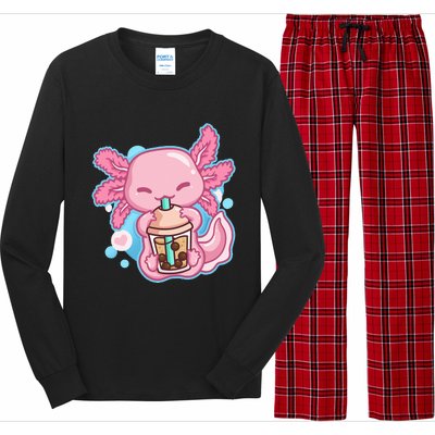 Boba Tea Bubble Tea Milk Tea Anime Axolotl Lover Gift Long Sleeve Pajama Set