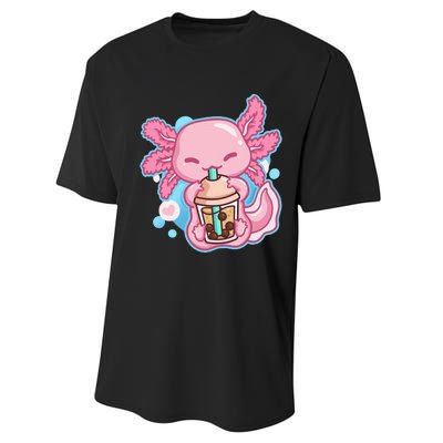 Boba Tea Bubble Tea Milk Tea Anime Axolotl Lover Gift Performance Sprint T-Shirt