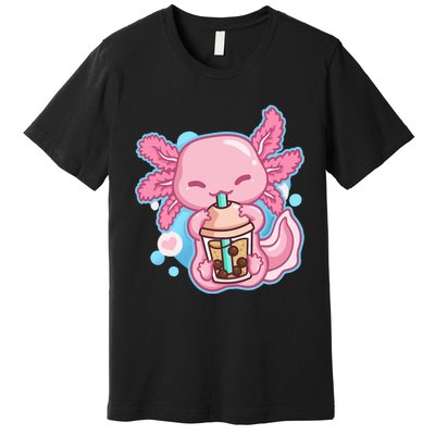 Boba Tea Bubble Tea Milk Tea Anime Axolotl Lover Gift Premium T-Shirt