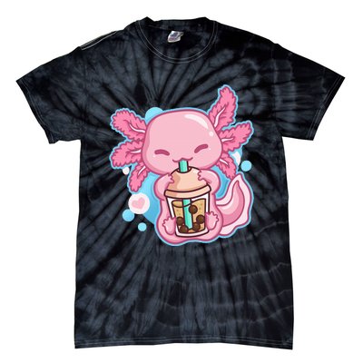 Boba Tea Bubble Tea Milk Tea Anime Axolotl Lover Gift Tie-Dye T-Shirt