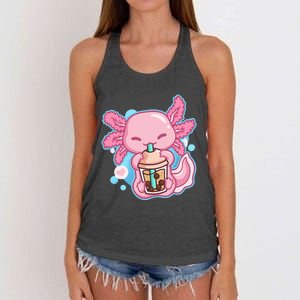 Boba Tea Bubble Tea Milk Tea Anime Axolotl Lover Gift Women's Knotted Racerback Tank