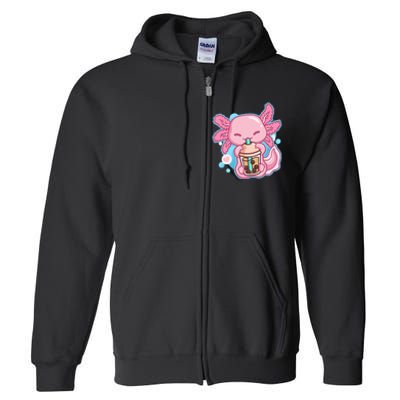 Boba Tea Bubble Tea Milk Tea Anime Axolotl Lover Gift Full Zip Hoodie