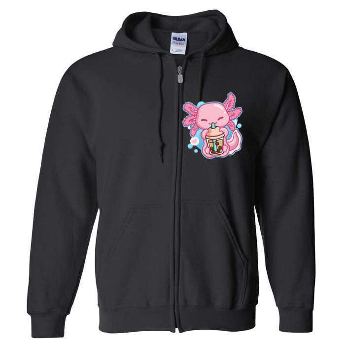 Boba Tea Bubble Tea Milk Tea Anime Axolotl Lover Gift Full Zip Hoodie