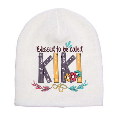 Blessed To Be Called Kiki Colorful Grandma Short Acrylic Beanie