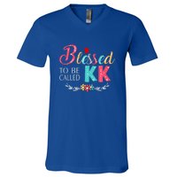 Blessed To Be Called Kk Colorful Art V-Neck T-Shirt