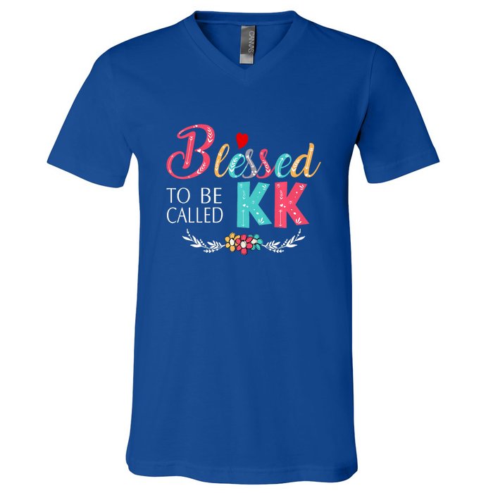 Blessed To Be Called Kk Colorful Art V-Neck T-Shirt