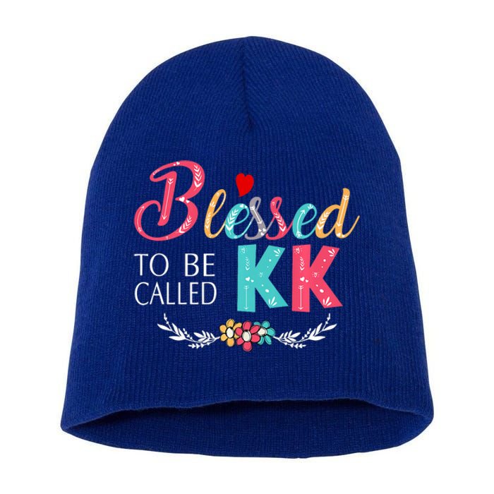 Blessed To Be Called Kk Colorful Art Short Acrylic Beanie