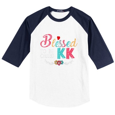 Blessed To Be Called Kk Colorful Art Baseball Sleeve Shirt