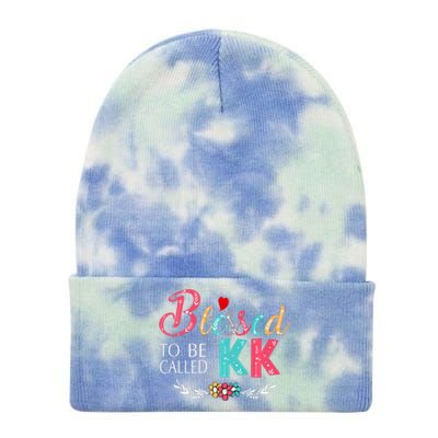 Blessed To Be Called Kk Colorful Art Tie Dye 12in Knit Beanie