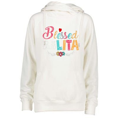 Blessed To Be Called Lita Colorful Art Womens Funnel Neck Pullover Hood