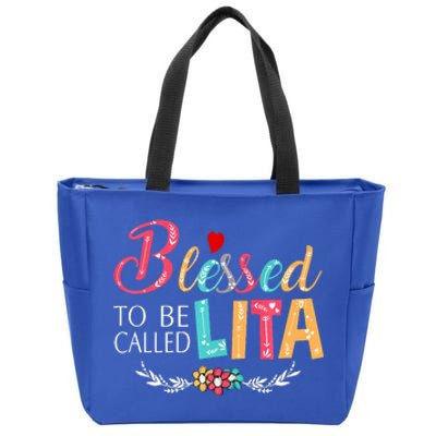 Blessed To Be Called Lita Colorful Art Zip Tote Bag