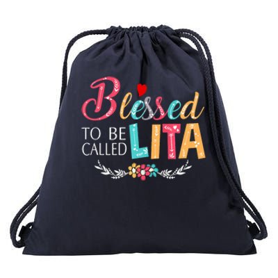 Blessed To Be Called Lita Colorful Art Drawstring Bag