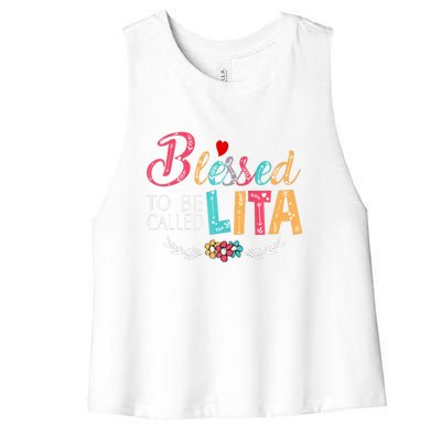 Blessed To Be Called Lita Colorful Art Women's Racerback Cropped Tank