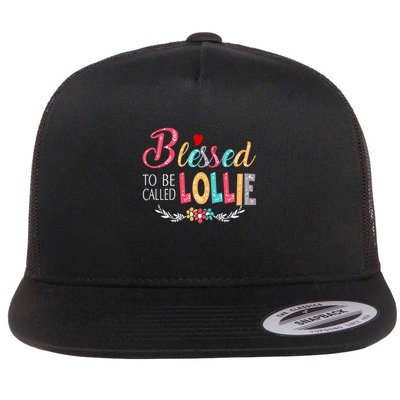 Blessed To Be Called Lollie Colorful Art Flatbill Hat