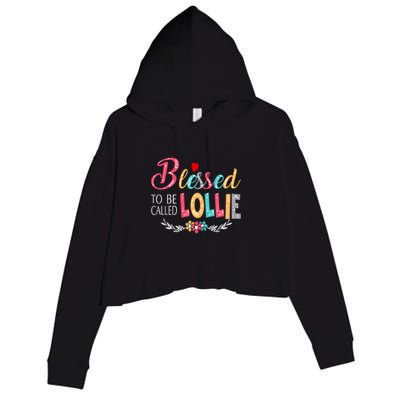 Blessed To Be Called Lollie Colorful Art Crop Fleece Hoodie