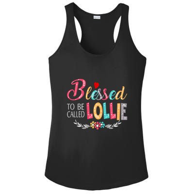 Blessed To Be Called Lollie Colorful Art Ladies PosiCharge Competitor Racerback Tank