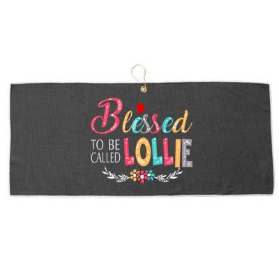 Blessed To Be Called Lollie Colorful Art Large Microfiber Waffle Golf Towel