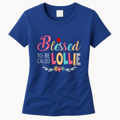 Blessed To Be Called Lollie Colorful Art Womens T-Shirt