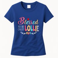 Blessed To Be Called Lollie Colorful Art Womens T-Shirt
