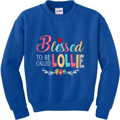 Blessed To Be Called Lollie Colorful Art Kids Sweatshirt