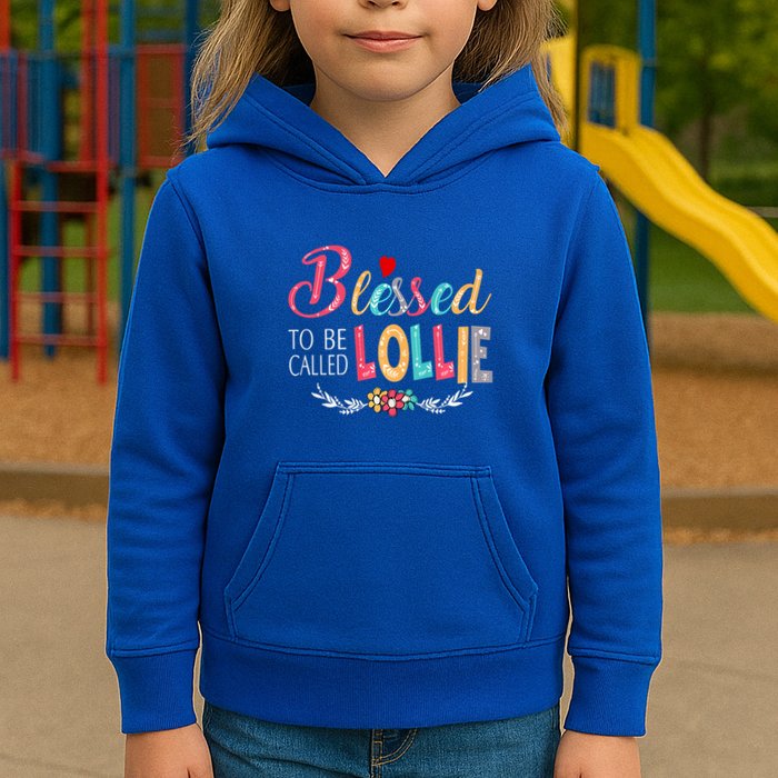 Blessed To Be Called Lollie Colorful Art Kids Hoodie