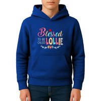 Blessed To Be Called Lollie Colorful Art Kids Hoodie