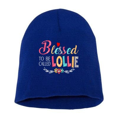Blessed To Be Called Lollie Colorful Art Short Acrylic Beanie