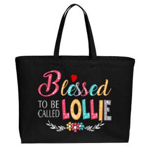 Blessed To Be Called Lollie Colorful Art Cotton Canvas Jumbo Tote