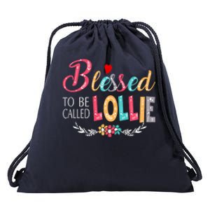 Blessed To Be Called Lollie Colorful Art Drawstring Bag