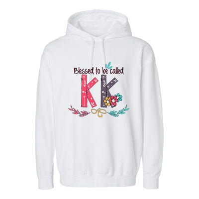 Blessed To Be Called Kk Colorful Grandma Garment-Dyed Fleece Hoodie