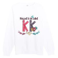 Blessed To Be Called Kk Colorful Grandma Premium Crewneck Sweatshirt