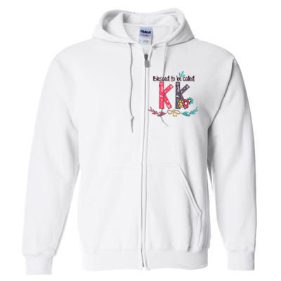 Blessed To Be Called Kk Colorful Grandma Full Zip Hoodie