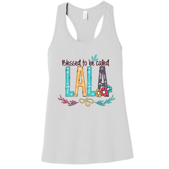 Blessed To Be Called Lala Colorful Grandma Women's Racerback Tank