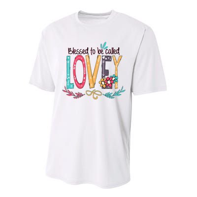 Blessed To Be Called Lovey Colorful Grandma Performance Sprint T-Shirt