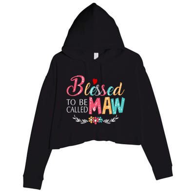 Blessed To Be Called Maw Colorful Art Crop Fleece Hoodie