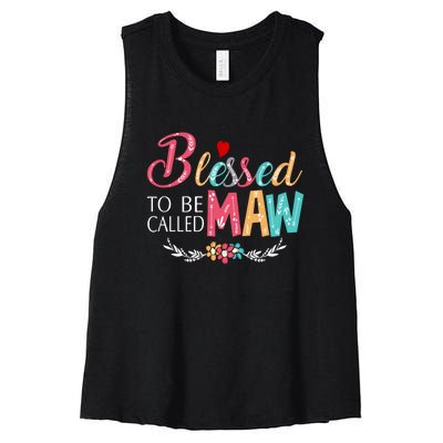 Blessed To Be Called Maw Colorful Art Women's Racerback Cropped Tank