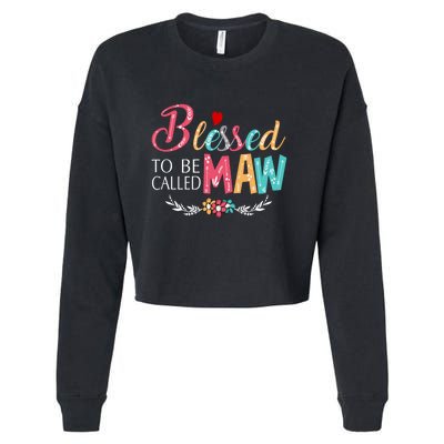 Blessed To Be Called Maw Colorful Art Cropped Pullover Crew