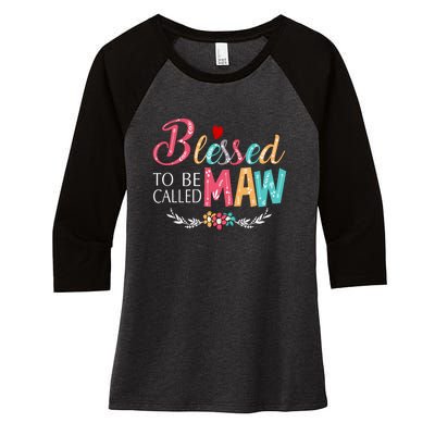 Blessed To Be Called Maw Colorful Art Women's Tri-Blend 3/4-Sleeve Raglan Shirt