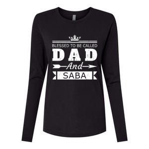 Blessed To Be Called Dad And Saba Grandpa Gift Womens Cotton Relaxed Long Sleeve T-Shirt