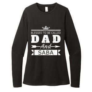 Blessed To Be Called Dad And Saba Grandpa Gift Womens CVC Long Sleeve Shirt