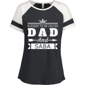 Blessed To Be Called Dad And Saba Grandpa Gift Enza Ladies Jersey Colorblock Tee