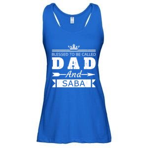 Blessed To Be Called Dad And Saba Grandpa Gift Ladies Essential Flowy Tank