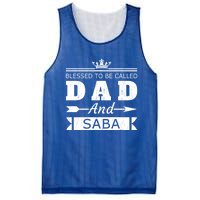 Blessed To Be Called Dad And Saba Grandpa Gift Mesh Reversible Basketball Jersey Tank