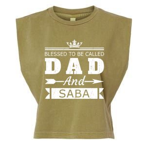 Blessed To Be Called Dad And Saba Grandpa Gift Garment-Dyed Women's Muscle Tee