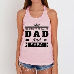 Blessed To Be Called Dad And Saba Grandpa Gift Women's Knotted Racerback Tank